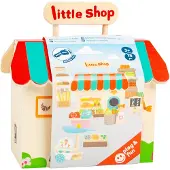 Small Foot - Wooden Take-along Play Shop Poppenhuis 15dlg.