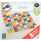 Small Foot pieni jalka 11164 Värikäs Sudoku "Educate" puusta, 81 numeroitua kuutiota kirkkaissa väreissä, 6-vuotiaasta alkaen. 11164