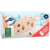 Small Foot Design Threading Game Cheese and Mouse aktiivilelu puinen 3 y+ 2 kpl