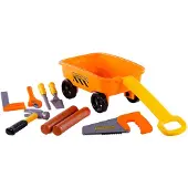 Cavallino Toys - Cavallino Bolderkar Orange with Tools and Tree Trunks 9pcs.