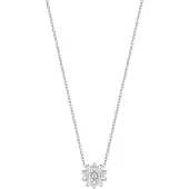 Lykken Symbols hopeakaulakoru kukka zirkonia 42+3cm