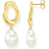 Thomas Sabo Natural Beauty Large Stud Earrings with Pearl Gold