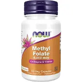 Now , Foliat Metyyli, 5 000 mcg, 50 kasvis kapselia