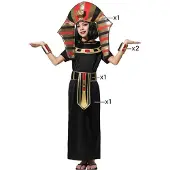 Atosa Tumman egyptiläinen pukeutumisasu - ATOSA - Tyttö 3-4 vuotta - Tunika, päähine, vyö, rannekorut - Monivärinen