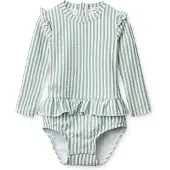 Liewood Sille Baby Seersucker Swimsuit - Green - 56