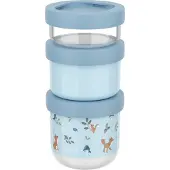 Mepal Snackboks-Tårn Mio Forest Friends 3 Dele - Blue - 8.6X8.6X17.9CM