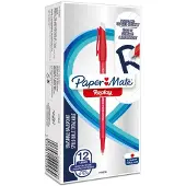 Papermate Replay, Klipsi, Kuulakärkikynä, Punainen, 12 kpl, Keskikokoinen (2109258)