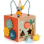 Small Foot - Wooden Activity Cube Motor Skills Spiral Dino