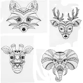 Creativ Company - Shrink Film Sheets with Wild Animal Motifs 4 pcs.