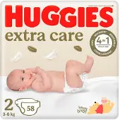 Huggies Extra Care Size 2 kertakäyttövaipat 3-6 kg 58 kpl