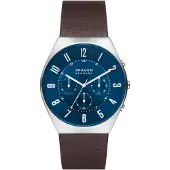 Skagen Miesten kello SKW6842 Grenen Chronograph Sininen/Nahka Ø37 mm