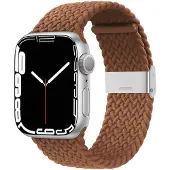 CaseOnline Punottu elastinen rannekoru Apple Watch 7 (45mm) - ruskea