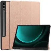 SKALO Samsung Tab S9+/S9 FE+ Trifold Suojakotelo - Ruusukulta