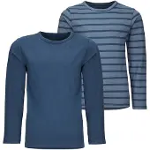 Minymo Basic 34 -T-Shirt Ls (2-Pack) - Navy - 92