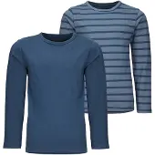 Minymo Basic 34 -T-Shirt Ls (2-Pack) - Navy - 98