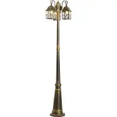 QAZQA Klassinen ulkolyhty antiikkikulta kirkkaalla lasilla 198cm IP44 - London