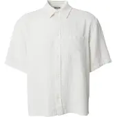 Weekday Relaxed Short-Sleeved Linen-Blend Shirt - White - L