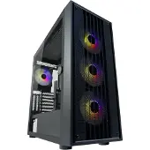 LC-Power LC-810B-ON, Midi Tower, PC, Musta, ATX, EATX, mikro ATX, Mini-ITX, Metalli, Muovi, Karkaistu lasi, Pelaaminen