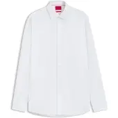 HUGO for man. 50519812 Modern fit shirt in white poplin (40), Casual, Party, Cotton, Classic, Long sleeve