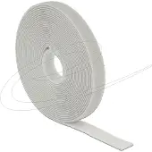 DeLOCK – Hook-and-loop tape on roll L 5 m x W 13 mm grey (18276)