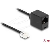 DeLOCK 88094, 3 m, RJ-11, RJ-45, Uros, Naaras, Musta