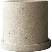 DBKD Grow ruukku Ø13 cm aluslautasella Creme structure