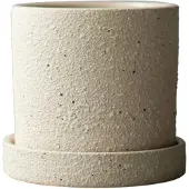 DBKD Grow ruukku Ø10 cm aluslautasella Creme structure