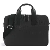Lacoste Käsilaukku 'Sac ordinateur Chantaco en Cuir Noir' musta