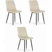 Leobert 3 tuolin setti Lava, beige/musta