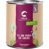 Herrmann's 6x800g Luomu Sensitive hevonen, luomubataatti & luomukurpitsa