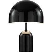 Tom Dixon Akku-pöytälamppu BELL PORTABLE, musta, 28 cm IP44 himmennettävä, Musta, Olohuone/ruokailutila, Synteettinen materiaali, Design