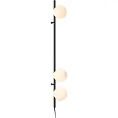 QAZQA Design-seinävalaisin musta mattalasilla, 3 valoa - Vertical