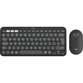Logitech Pebble 2 Combo - Näppäimistö- ja hiirisarja - Langaton - Bluetooth LE - QWERTY - US International - sävyvalkoinen - valkoinen väri