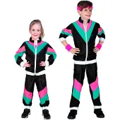 Widmann Sort 80er joggingdragt kostume