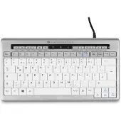 Bakker Elkuizen – BakkerElkhuizen S-board 840, Tenkeyless (80–87 %), Langallinen, USB, Näppäimen saksikytkin, QWERTZ, Vaaleanharmaa, Valkoinen (BNES840DGESW)