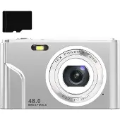INF Digikamera 48 MP, HD 1080p ja 16x zoom kortilla Silver