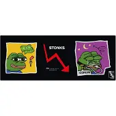 Supe DESKMAT - STONKS -pelihiirimatto, musta/grafiikka