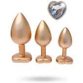 Vuxen GLEAMING LOVE PEARL GOLD PLUG SET