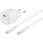 Sandstrom 30W GaN laturi USB-C kaapelilla (1 m)