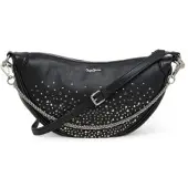 Pepe Jeans for woman. PL031607 Nadine shiny black bag (OSFA), Casual, Polyurethane