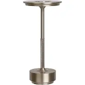 House Nordic Fina - Table Lamp, Silver, Rechargeable, 13X13X28,5 Cm - Silver - 28.5X13X13CM