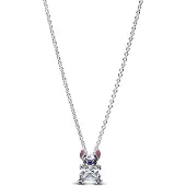 Pandora Disney Stitch Pendant Necklace With Clear Cubic Zirconia, Purple, Blue And Black Enamel - Silver - 45 CM
