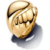 Pandora Rippled 14K Gold-Plated Ring Set - Gold - 56