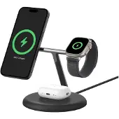 Belkin BoostCharge Pro 3-in-1 Qi2 -langaton latausasema MagSafella, musta