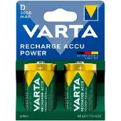 Varta Accu Power ladattava D-paristo 3000mAh, 2 kpl