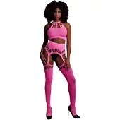 Ouch! Pink Two Piece with Crop Top and Stockings