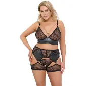 Cottelli collection Lace set Black Plus Size