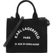 Karl Lagerfeld Käsilaukku 'Rue St-Guillaume' musta / valkoinen