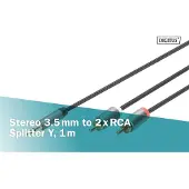 Digitus DB-510330-010-S, 2 x RCA, Uros, 2 x RCA, Uros, 1 m, Musta