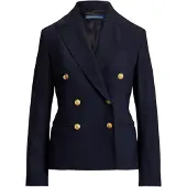 Ralph Lauren for woman. 211952571003 Cropped blazer navy double breasted (38), Casual, Wool, Classic